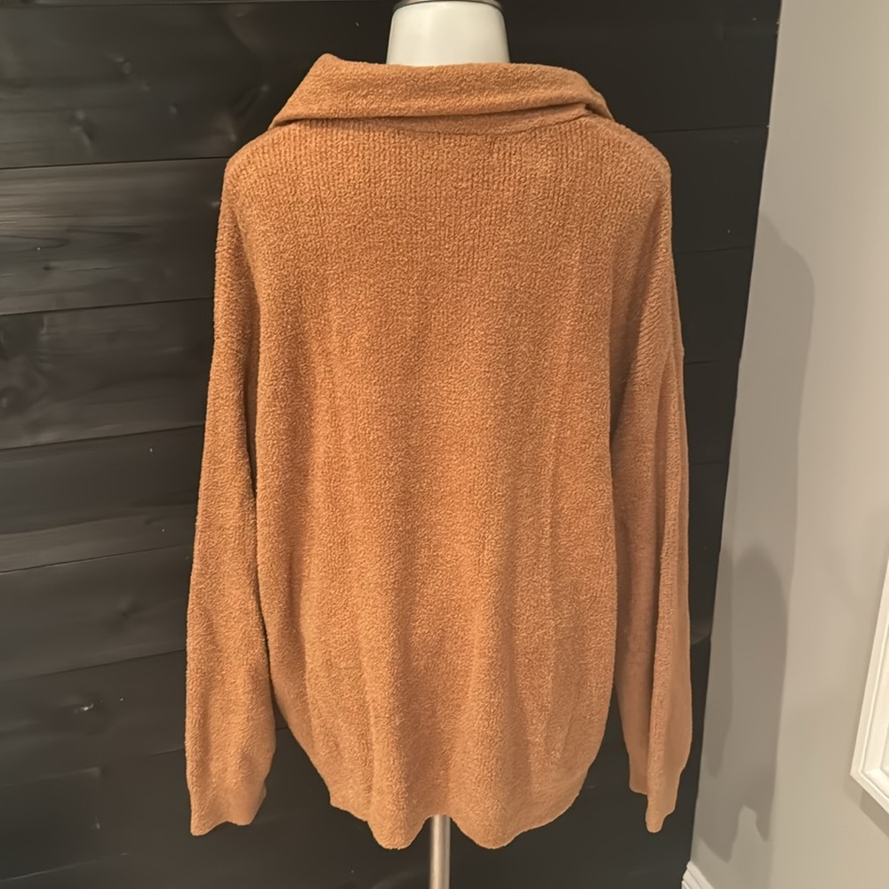 Barefoot Dreams CozyChic Lite Half Zip Hi-Low Pullover Honey Size 2X - Picture 2 of 8